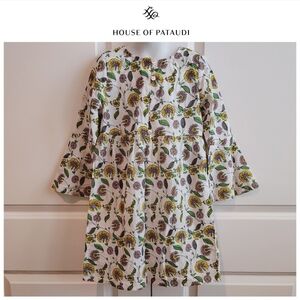 House of Pataudi Floral Bell Sleeve Tunic Blouse (Indian Brand)